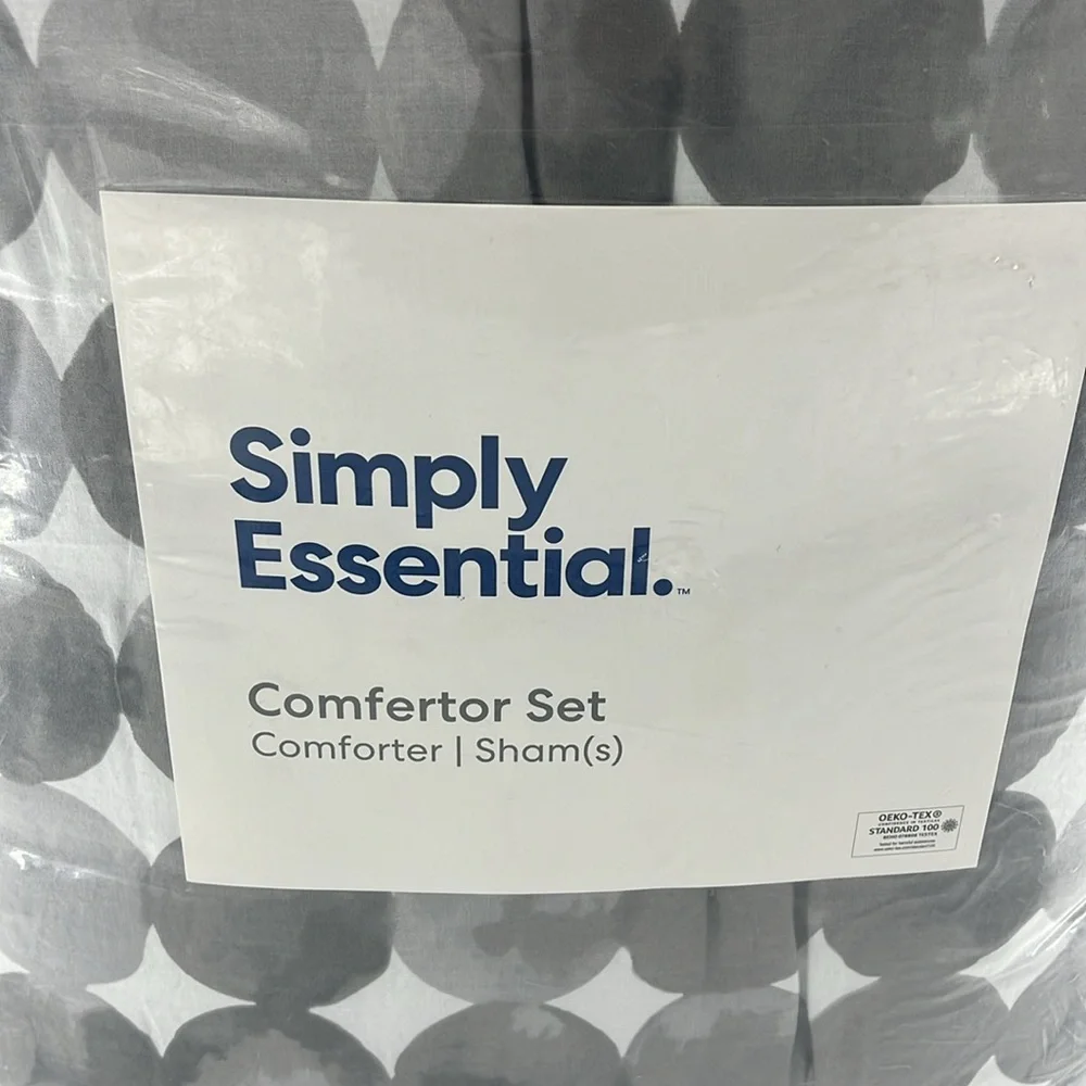 SIMPLY ESSENTIAL Comforter Set Twin/TwinXL Watercolor Dot Grey